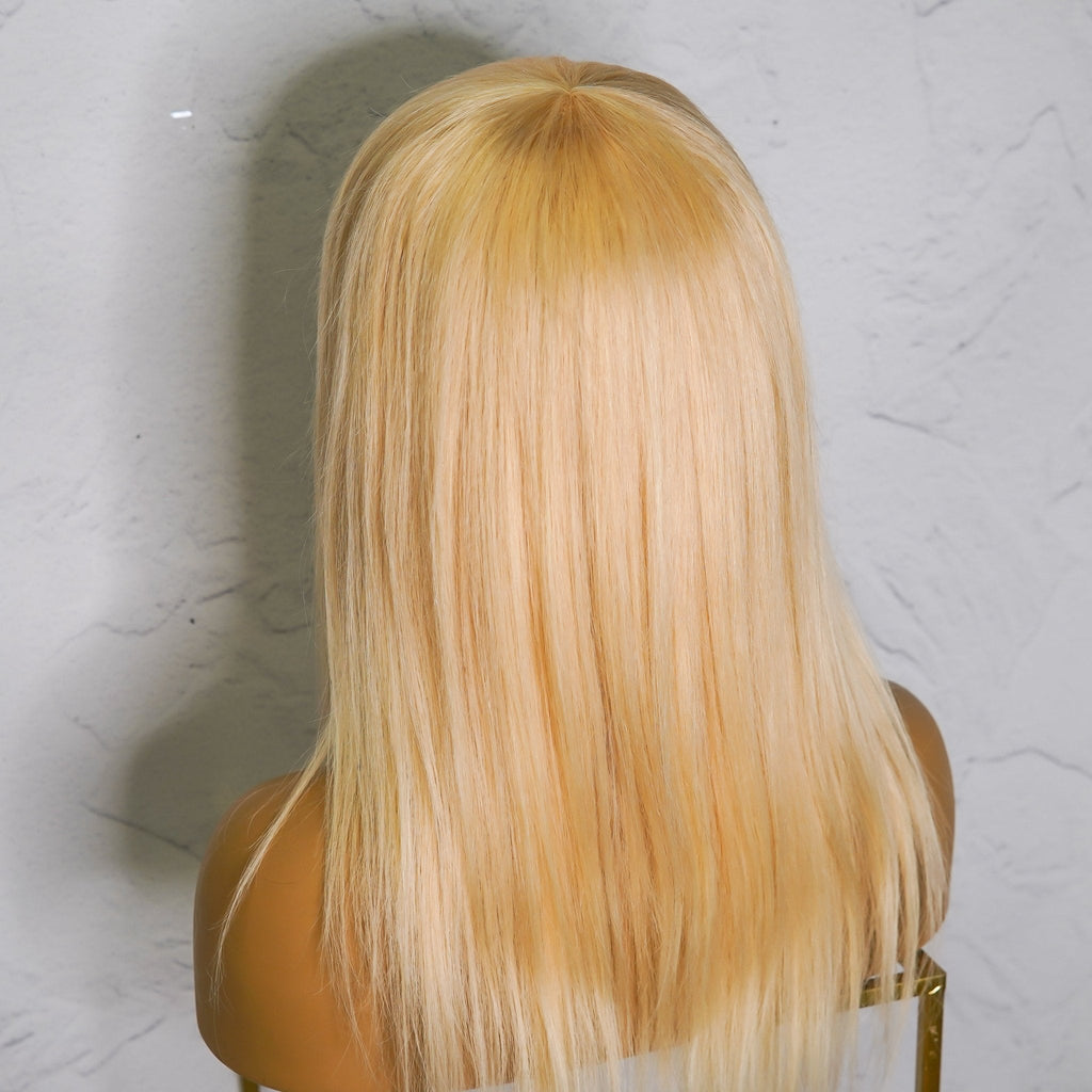 VICTORIA Blonde Human Hair Fringe Wig - Milk & Honey