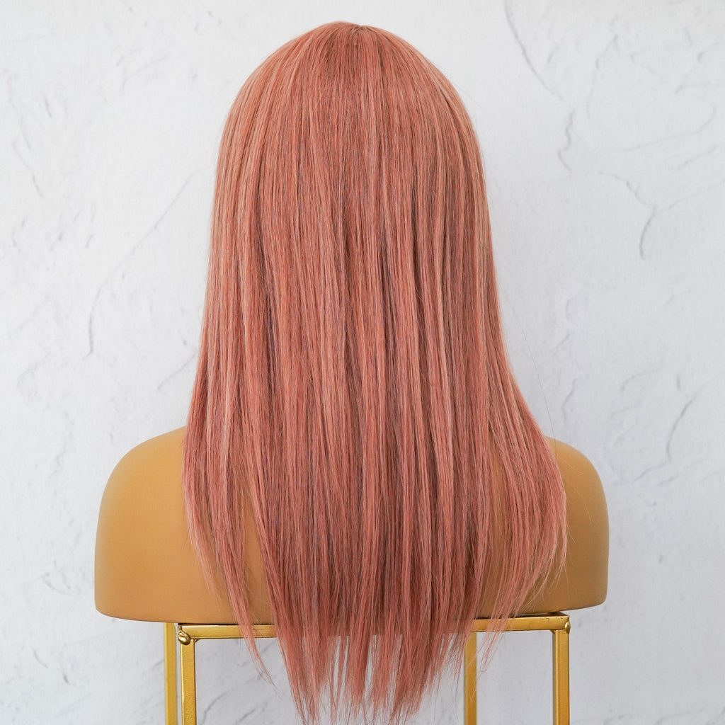 VICTORIA Dusty Pink Human Hair Fringe Wig - Milk & Honey
