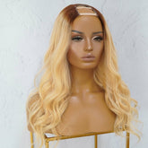 WILLOW Ombre Blonde Human Hair U Part Wig 16" ** READY TO SHIP ** - Milk & Honey Wigs
