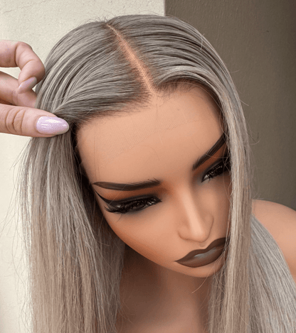 WINNY ash blonde human hair lace front wig | Milk &amp; Honey Wigs