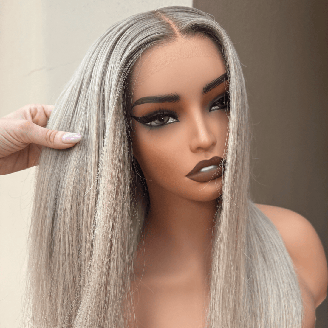 WINNY Ash Blonde Human Hair Lace Front Wig ** READY TO SHIP ** - Milk &amp; Honey Wigs
