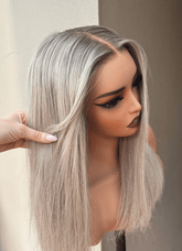 WINNY Ash Blonde Human Hair Lace Front Wig ** READY TO SHIP ** - Milk & Honey Wigs