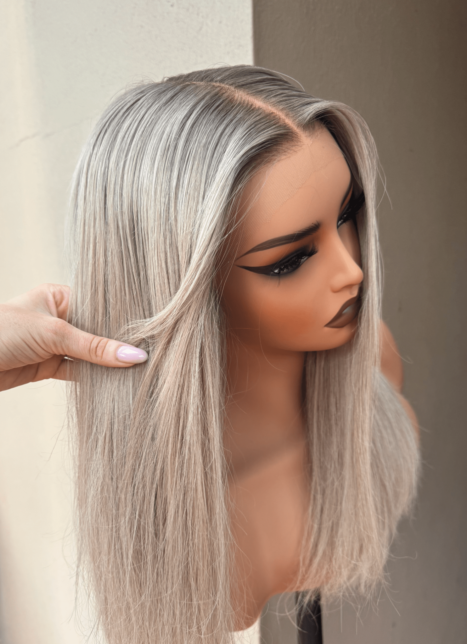 WINNY Ash Blonde Human Hair Lace Front Wig ** READY TO SHIP ** - Milk &amp; Honey Wigs