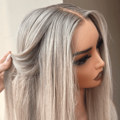 WINNY ash blonde human hair lace front wig | Milk &amp; Honey Wigs