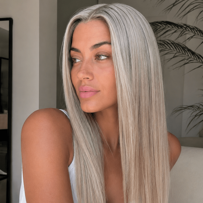 WINNY ash blonde human hair lace front wig | Milk &amp; Honey Wigs
