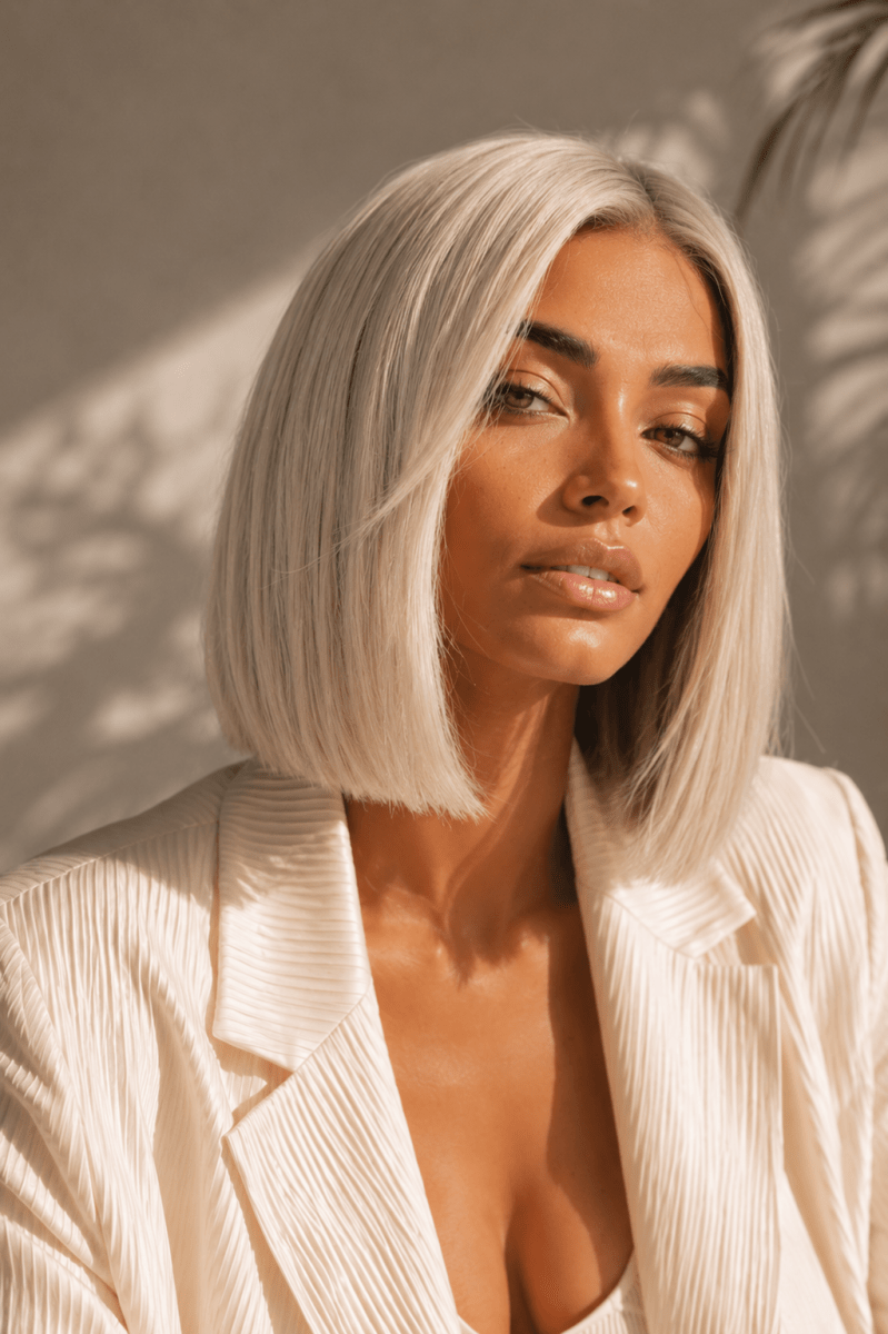 WINNY BOB - Ash Blonde - Human Hair Wig - Milk &amp; Honey Wigs