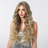 Long Natural Brown Synthetic Curly Wig - MARKETPLACE