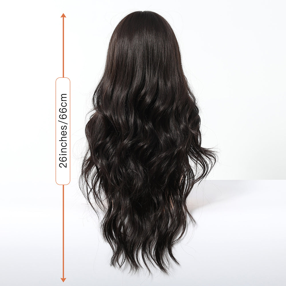 Jet Black Wavy with Full Fringe Wig - MARKETPLACE