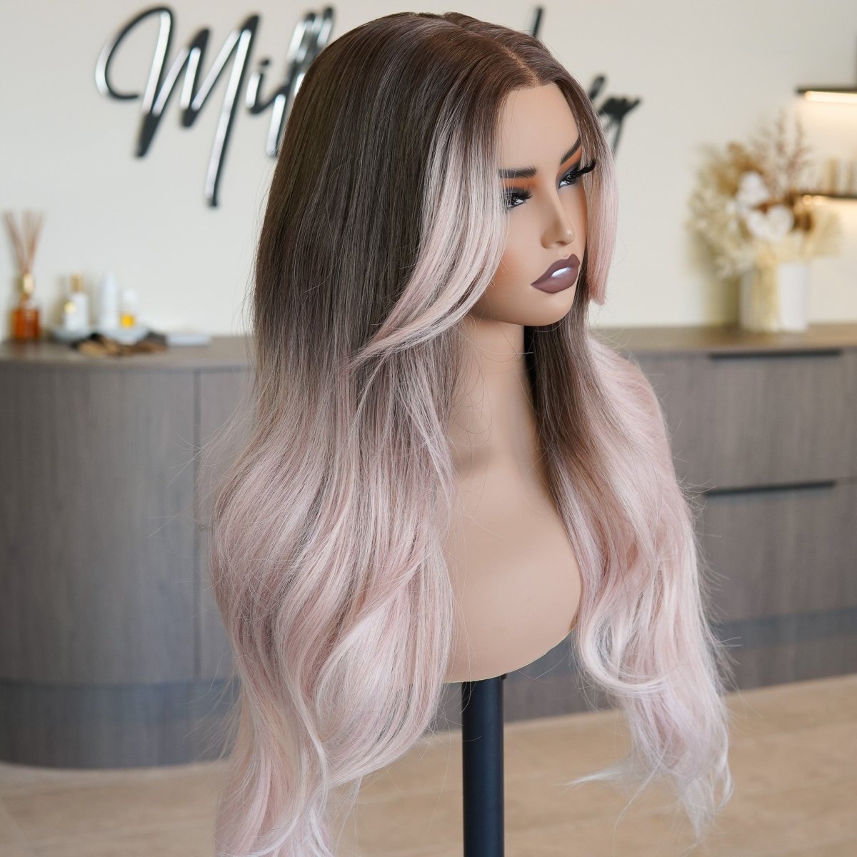 ZINA Oyster Pink 13x6 Lace Front Wig - Milk &amp; Honey Wigs