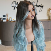 ZINA Teal Blue 13x6 Lace Front Wig - Milk & Honey Wigs