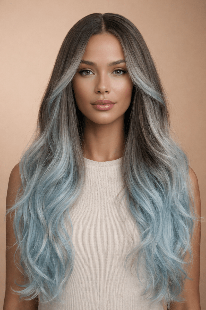 ZINA - Teal Blue - Lace Front Wig - Milk &amp; Honey Wigs