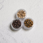 45 x Silicon Micro Rings - Tinsel Application - Milk & Honey Wigs