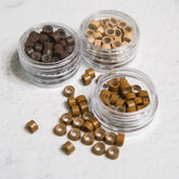 45 x Silicon Micro Rings - Tinsel Application - Milk & Honey Wigs