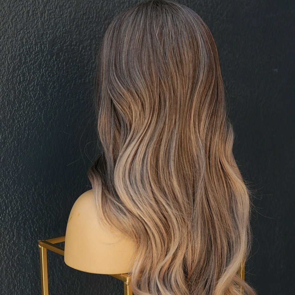 ADELE Ombre Brown Fringe Wig - Milk &amp; Honey Wigs