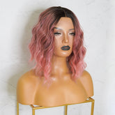 ALESSANDRA Ombre Pink Bob Lace Front Wig - Milk & Honey Wigs