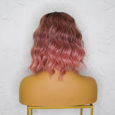 ALESSANDRA Ombre Pink Bob Lace Front Wig - Milk & Honey Wigs