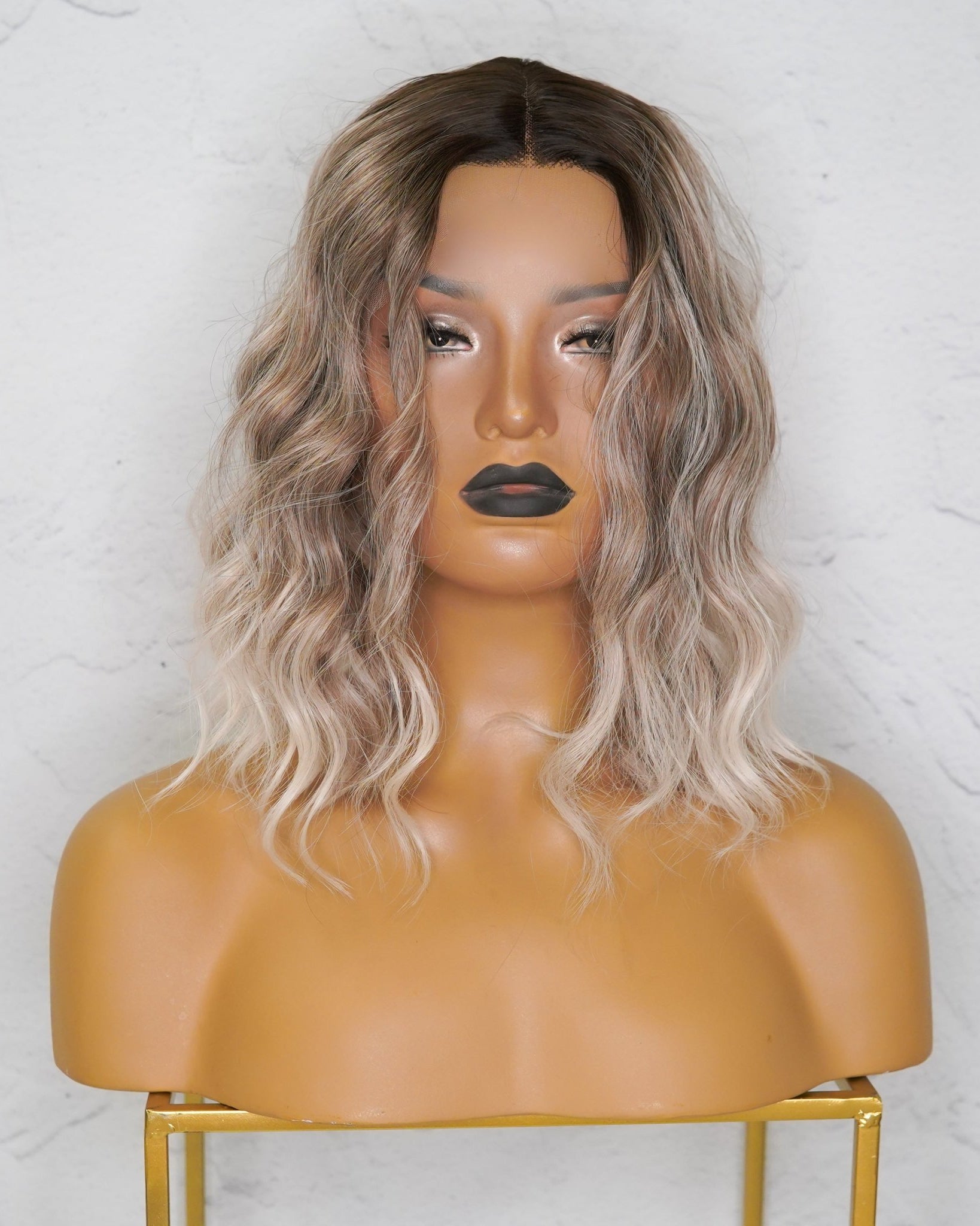 ALESSANDRA Three Tone Ombre Blonde Lace Front Wig - Milk & Honey