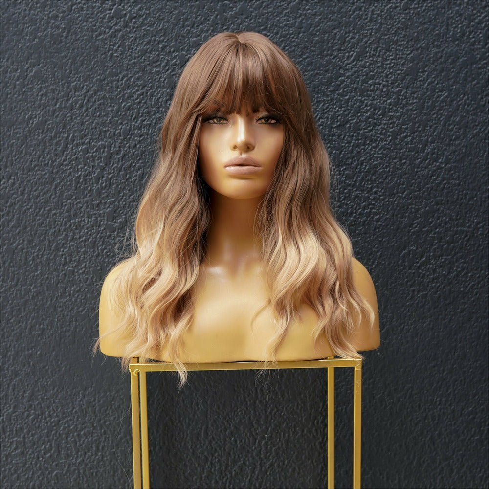 AMELIA Ombre Medium Light Brown to Blonde Fringe Wig Milk Honey