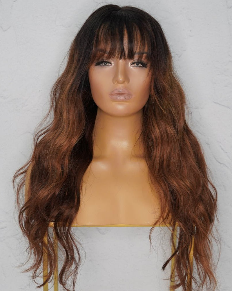 ANASTASIA Ombre Human Hair Lace Front Wig - Milk & Honey