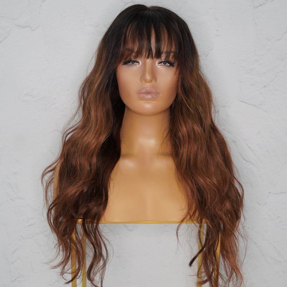 ANASTASIA Ombre Human Hair Lace Front Wig - Milk & Honey