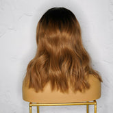 ANEESHA Brown Ombre Human Hair Lace Front Wig - Milk & Honey Wigs