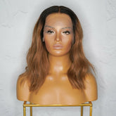 ANEESHA Brown Ombre Human Hair Lace Front Wig - Milk & Honey Wigs