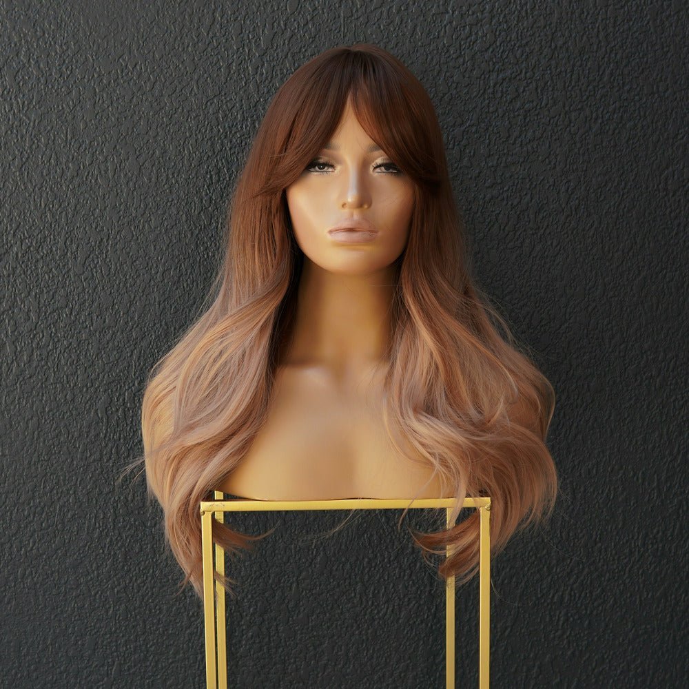 ANNA Ombre Brown Fringe Wig - Milk &amp; Honey Wigs