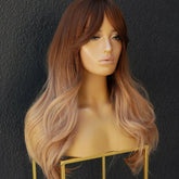 ANNA Ombre Brown Fringe Wig - Milk & Honey Wigs