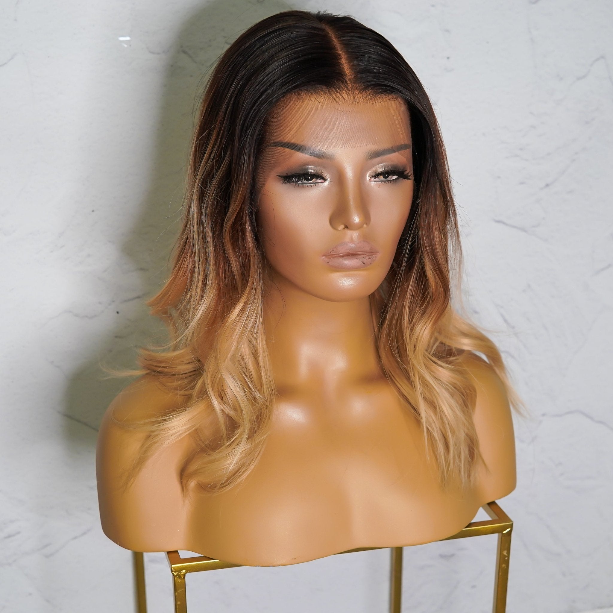 ANNABELLE OMBRE Human Hair Lace Front Wig - Milk &amp; Honey Wigs