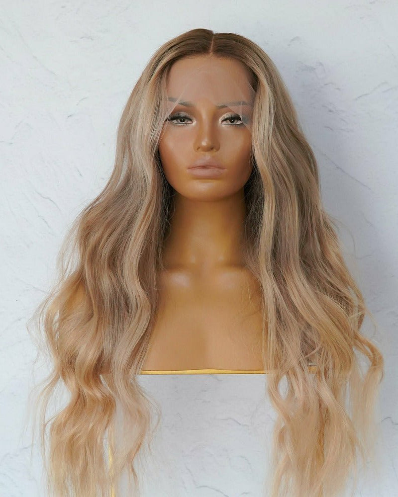 ARIA Blonde Ombre Human Hair Lace Front Wig | BLONDE WIGS | OMBRE + BALAYAGE WIGS