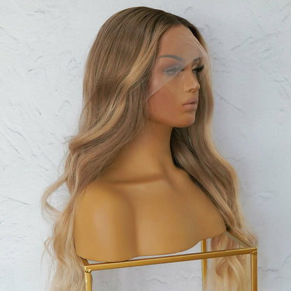 ARIA mixed blonde ombre human hair lace front wig | Milk &amp; Honey Wigs