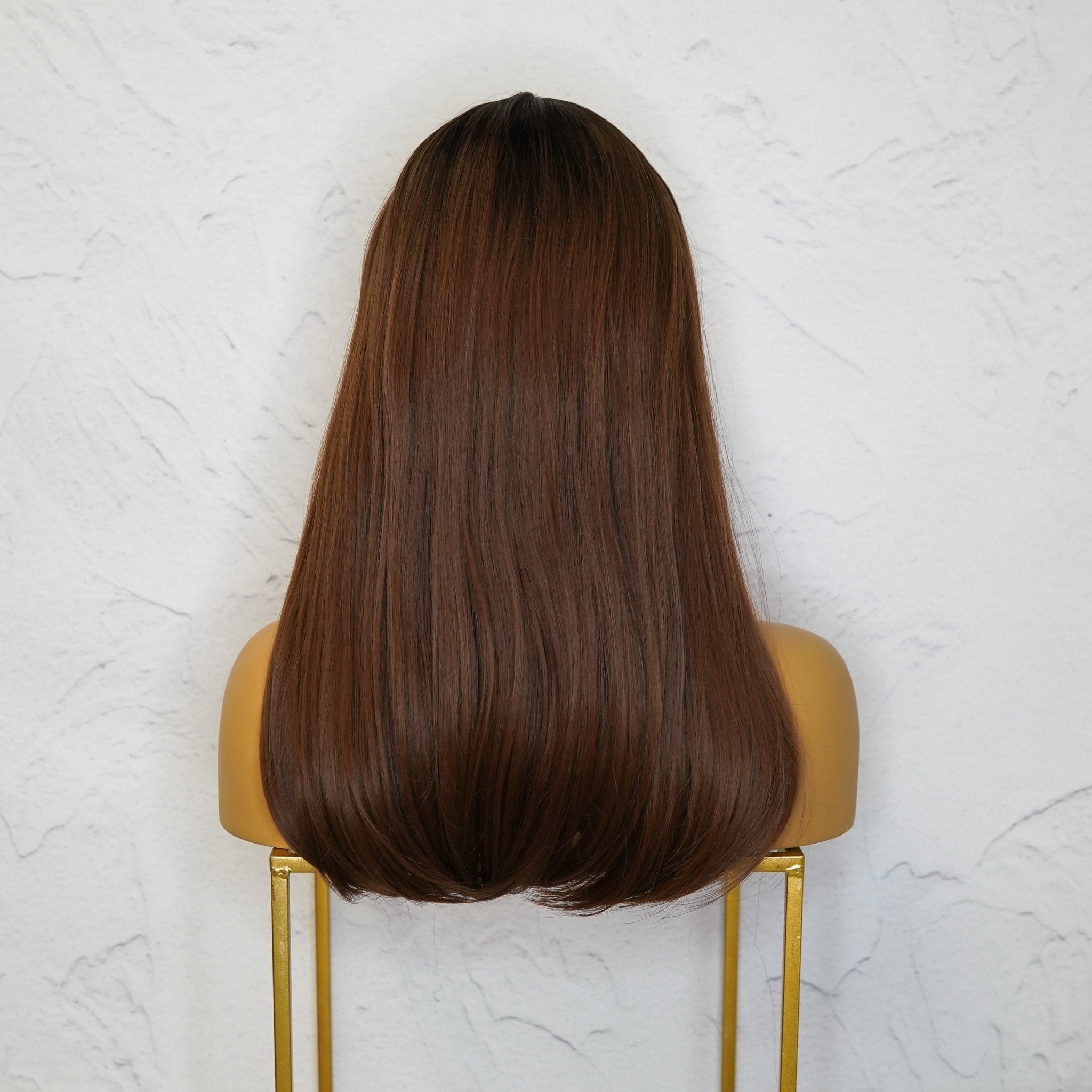 ASHLEY Brown 18&quot; Fringe Wig - Milk &amp; Honey Wigs