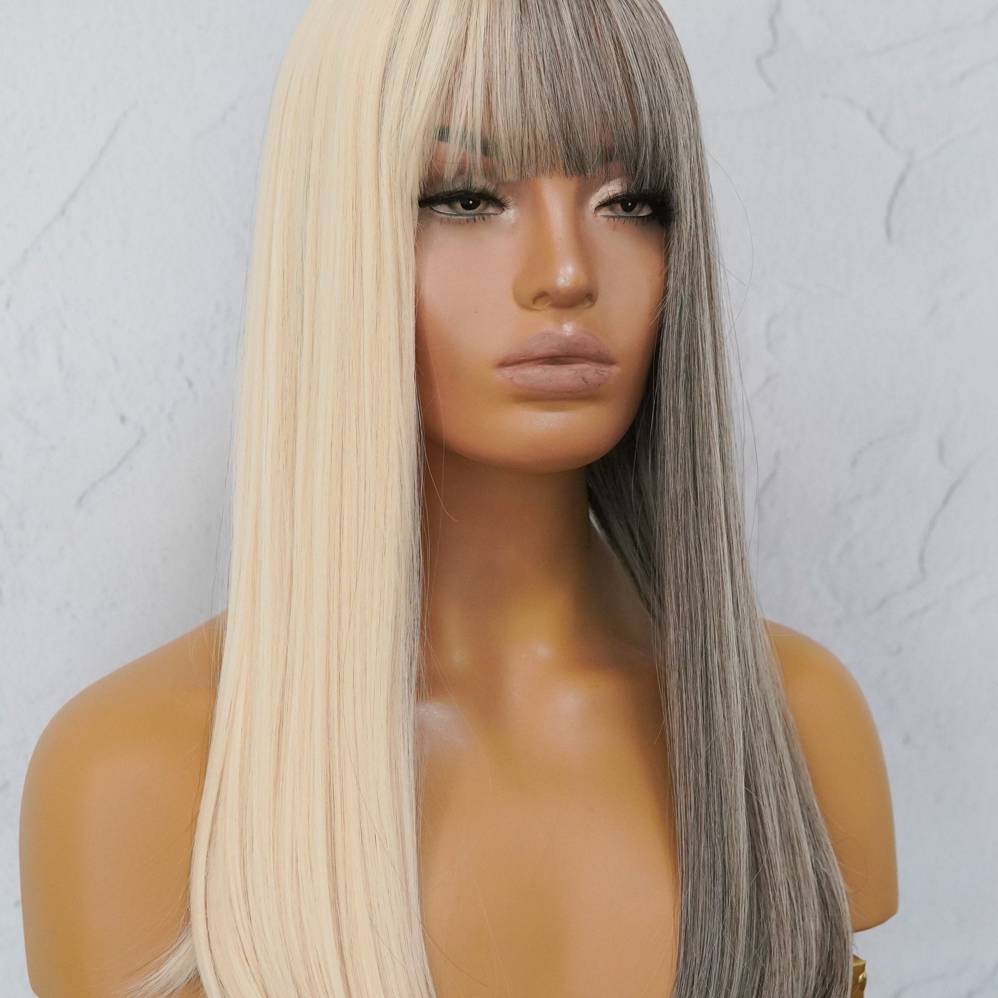 ASHLEY Grey Fringe Wig - Milk &amp; Honey Wigs