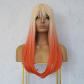 ASHLEY Ombre Peach Fringe Wig - Milk & Honey Wigs