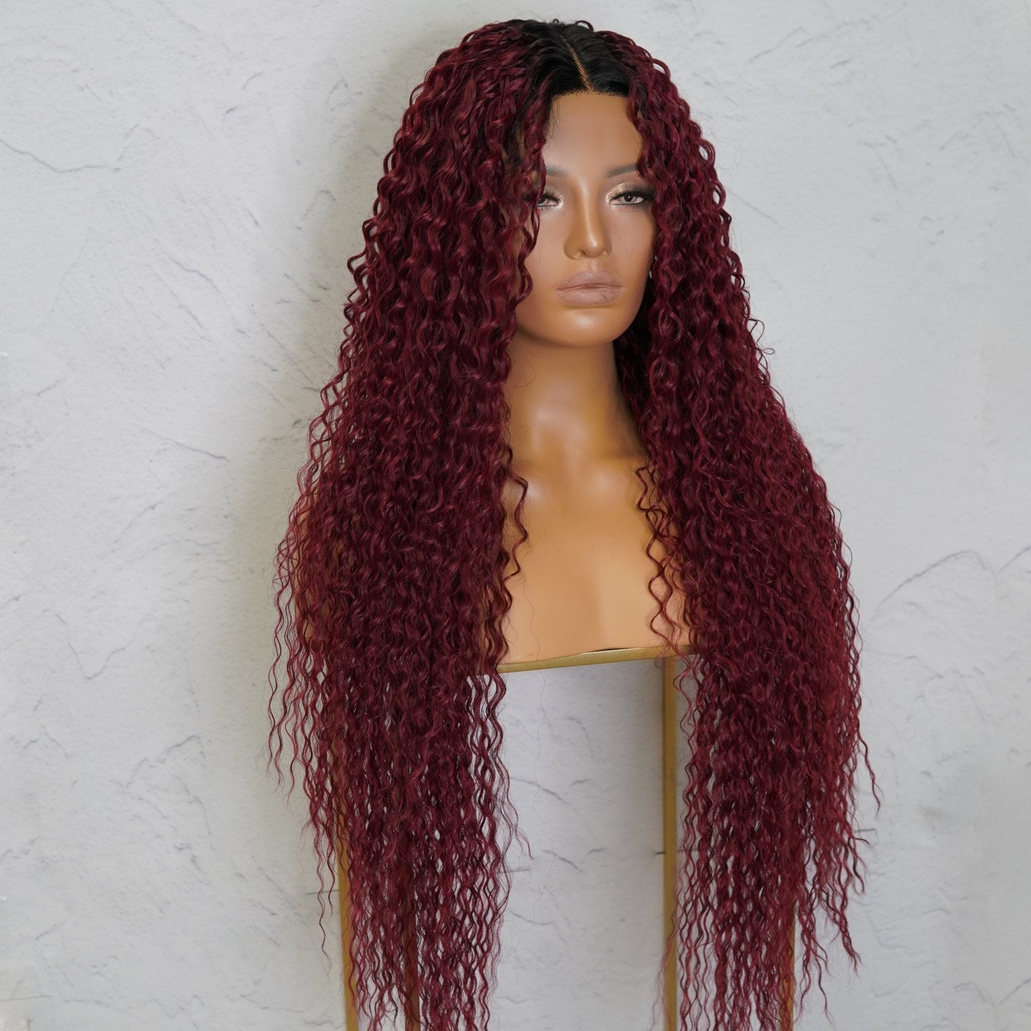 ATHENA Red Lace Front Wig - Milk &amp; Honey Wigs