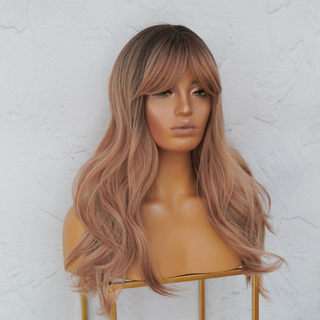 AUGUST Brown Ombre Fringe Wig - Milk &amp; Honey Wigs