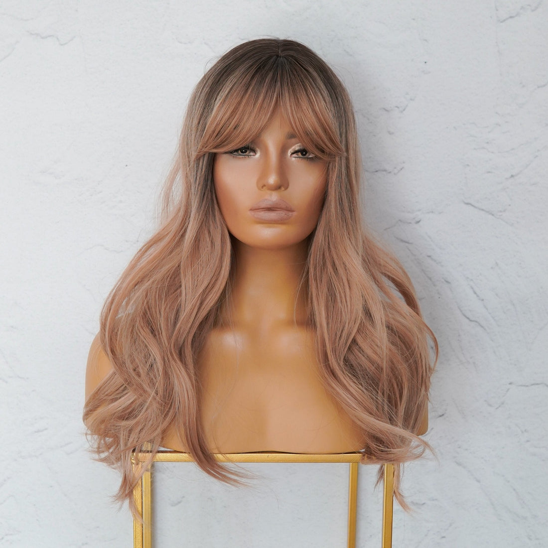AUGUST Brown Ombre Fringe Wig - Milk &amp; Honey Wigs