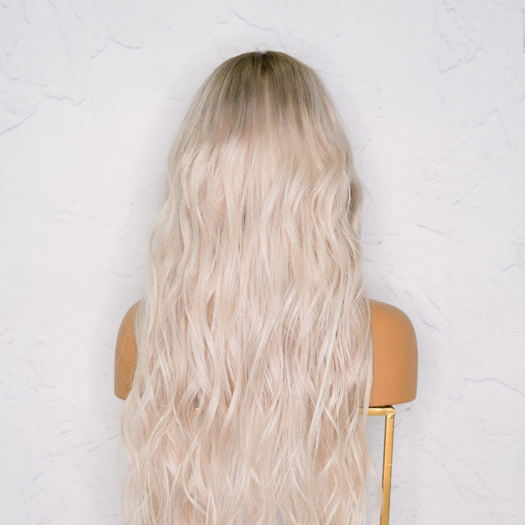 BELLE Ash Blonde Human Hair Lace Front Wig - Milk & Honey
