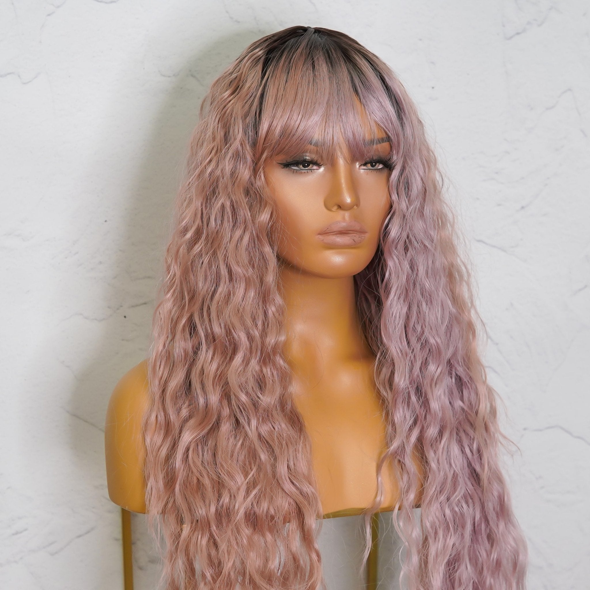 BETHANY Pink &amp; Purple Ombe Fringe Wig - Milk &amp; Honey Wigs