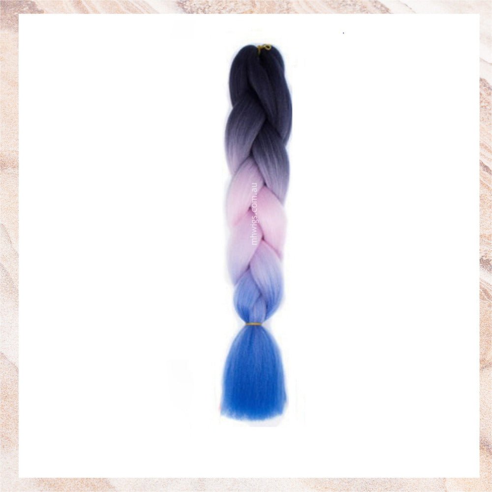 BLACK | MAUVE | BLUE OMBRÉ 24" - Milk & Honey Wigs