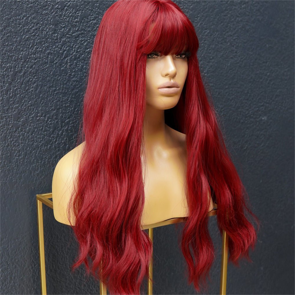 BONNIE Burgundy Red Fringe Wig - Milk &amp; Honey Wigs