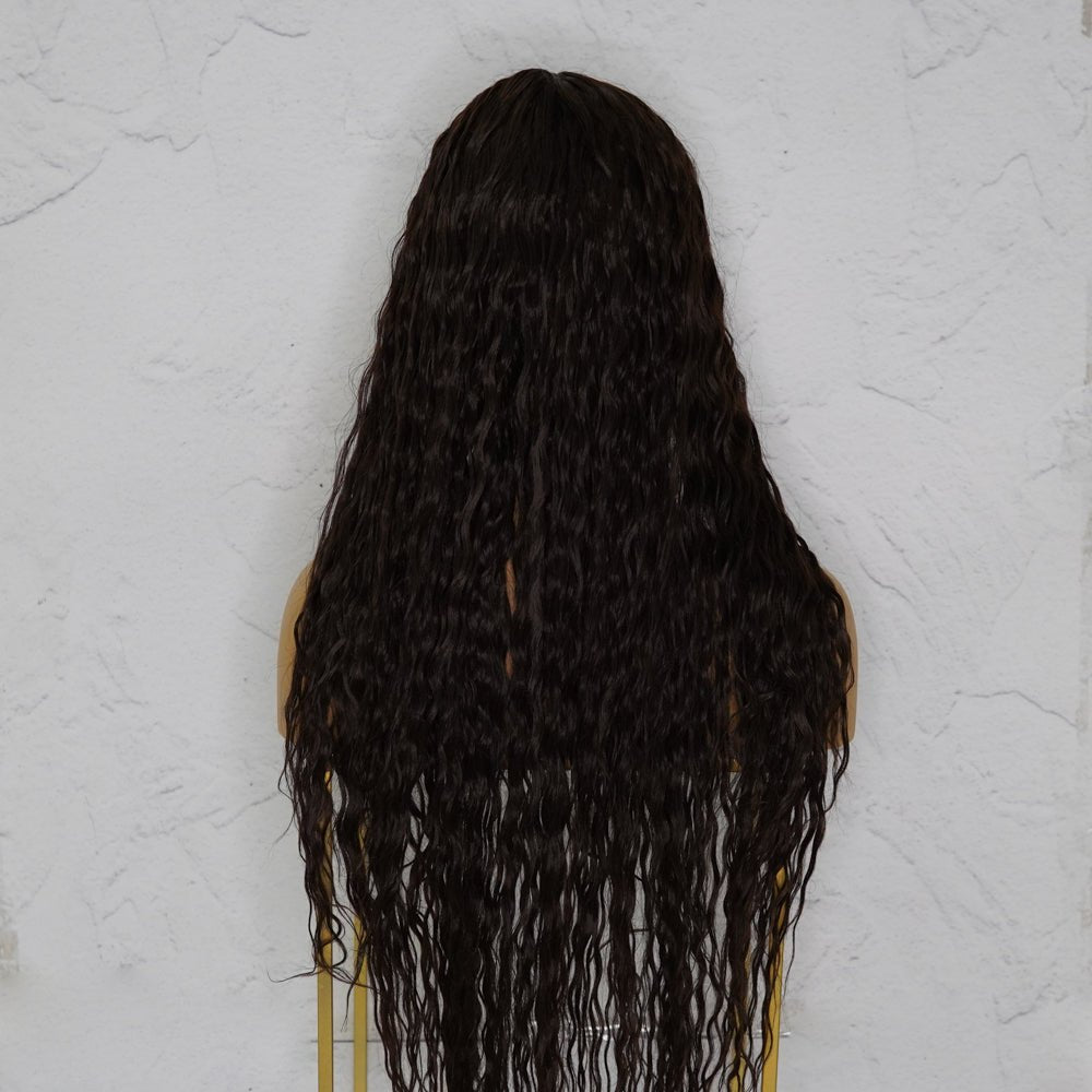 CAMILLA Wet Look Dark Brown Lace Front Wig - Milk & Honey