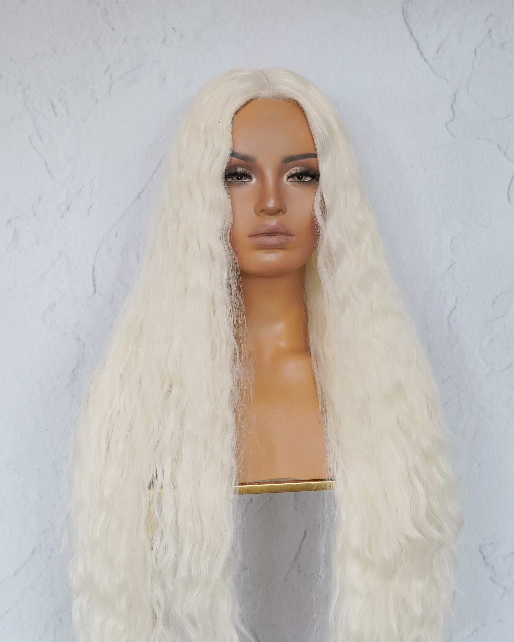 CARDI 40" White Platinum Blonde Lace Front Wig - Milk & Honey