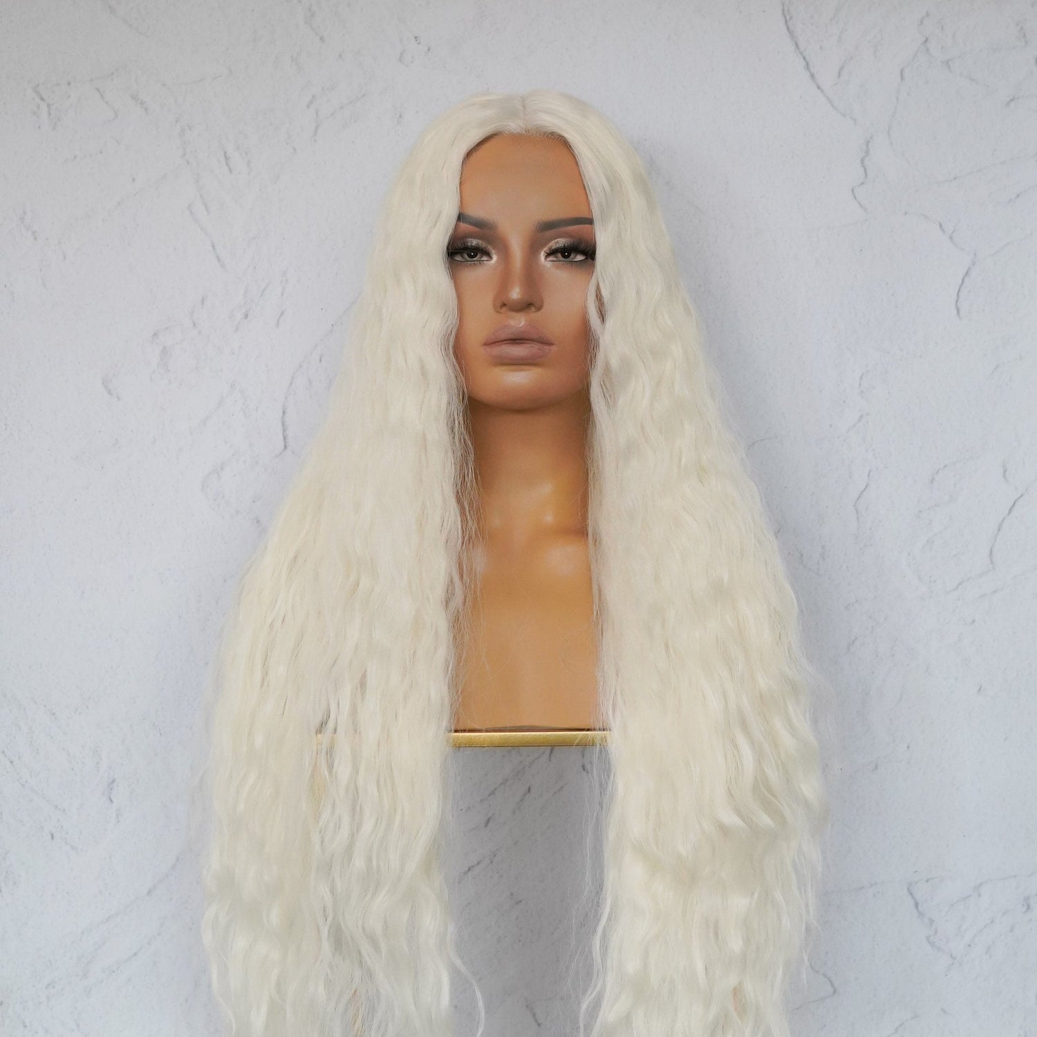 CARDI 40&quot; White Platinum Blonde Lace Front Wig - Milk &amp; Honey Wigs