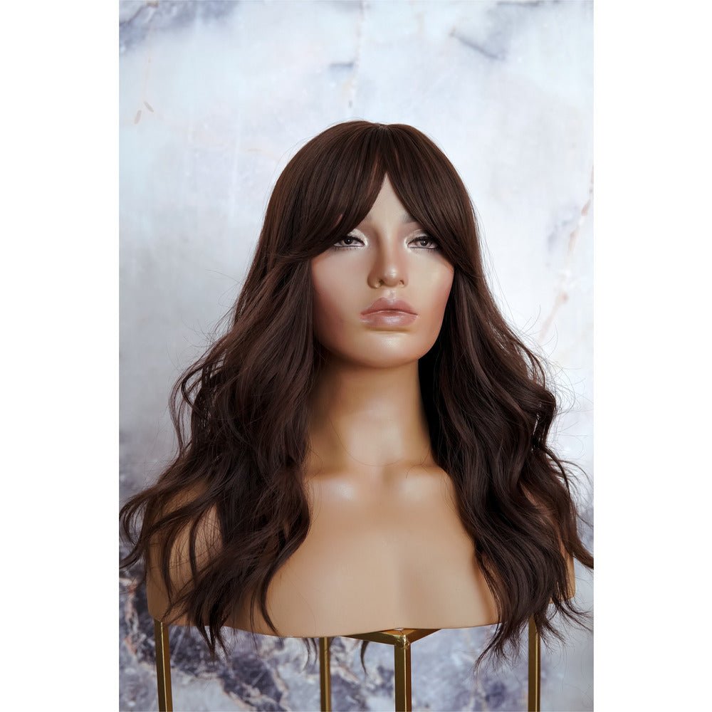 CLAIRE Dark Brown Fringe Wig - Milk &amp; Honey Wigs
