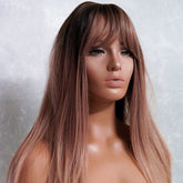COOPER Brown Ombre Fringe Wig - Milk & Honey Wigs
