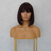 COURTNEY Burgundy Fringe Wig - Milk & Honey Wigs