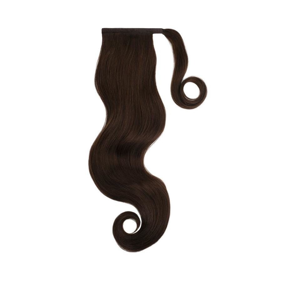 DARKEST BROWN Remy Human Hair Ponytail - Milk &amp; Honey Wigs