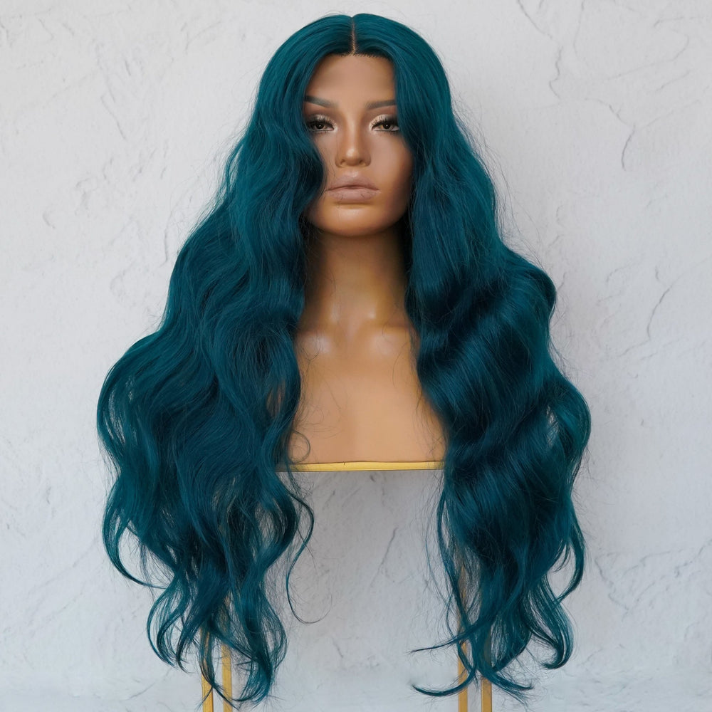 DELILAH Teal Blue 30" Lace Front Wig - Milk & Honey
