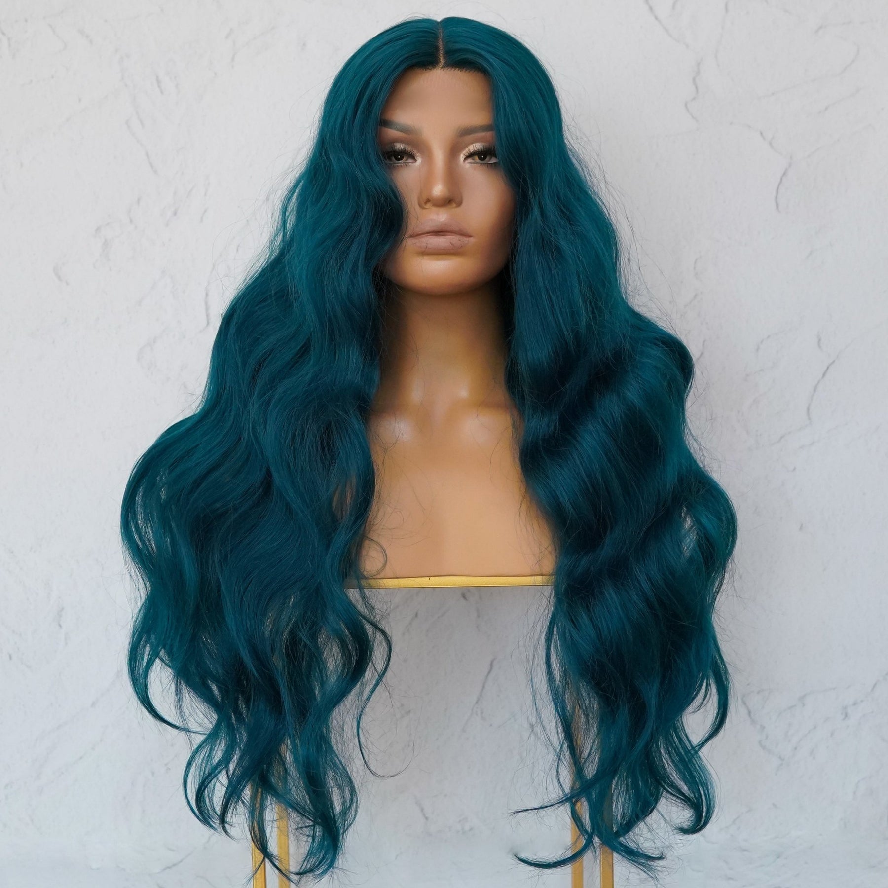 DELILAH Teal Blue 30" Lace Front Wig - Milk & Honey